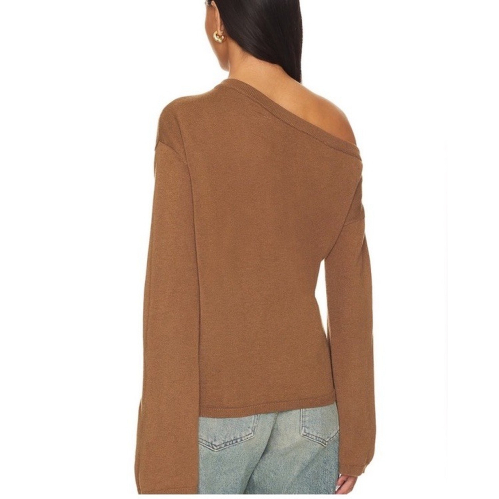 Chaser 'Dani' Satin Off Shoulder Bronze Metallic Long Sleeve Size S - Picture 3 of 8